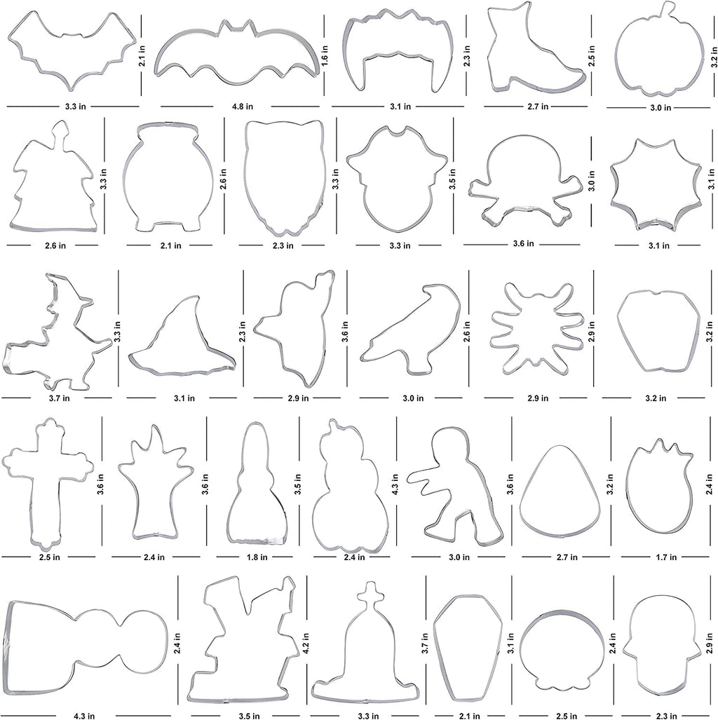 Mega 30 PCS Halloween Cookie Cutter Set