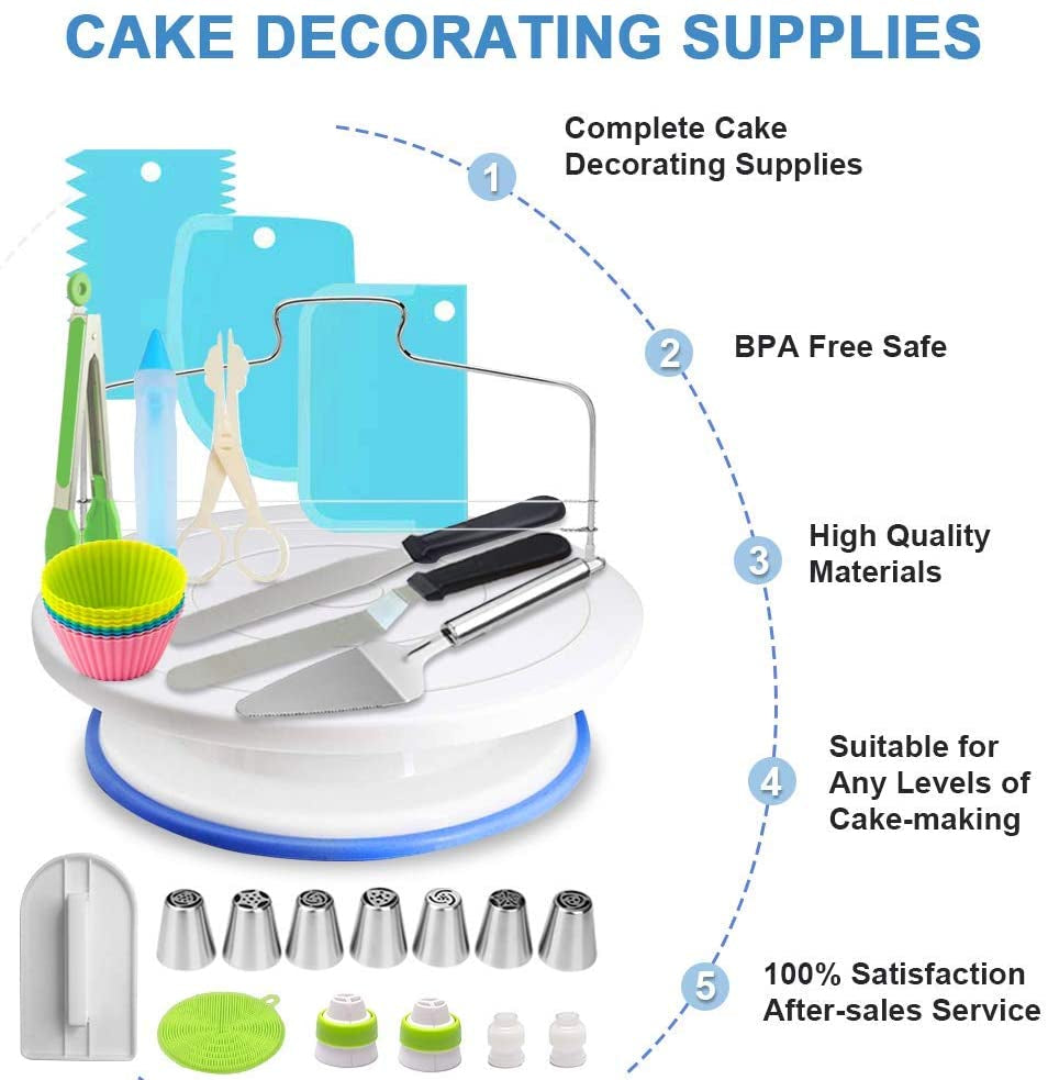 Mega Cake Decorating Supplies,493 PCS Cake & Cupcake Decorating Kit