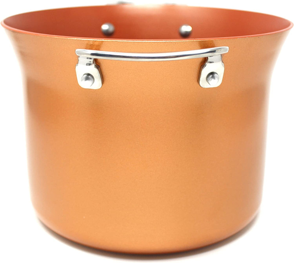 7 QT Copper, Granite, or Sapphire Non Stick Stock Pot Casserole (Induction Compatible) With Glass Lid