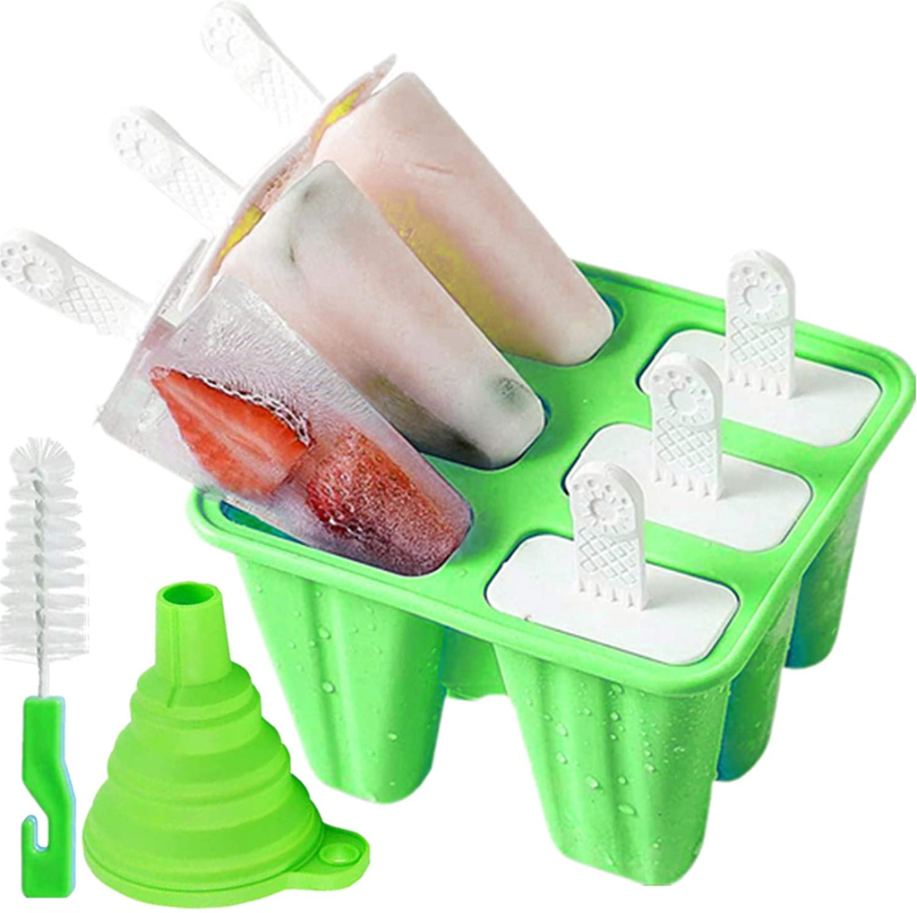 6, 10 Or 12 Pieces Reusable Silicone Popsicle Molds - Easy Release