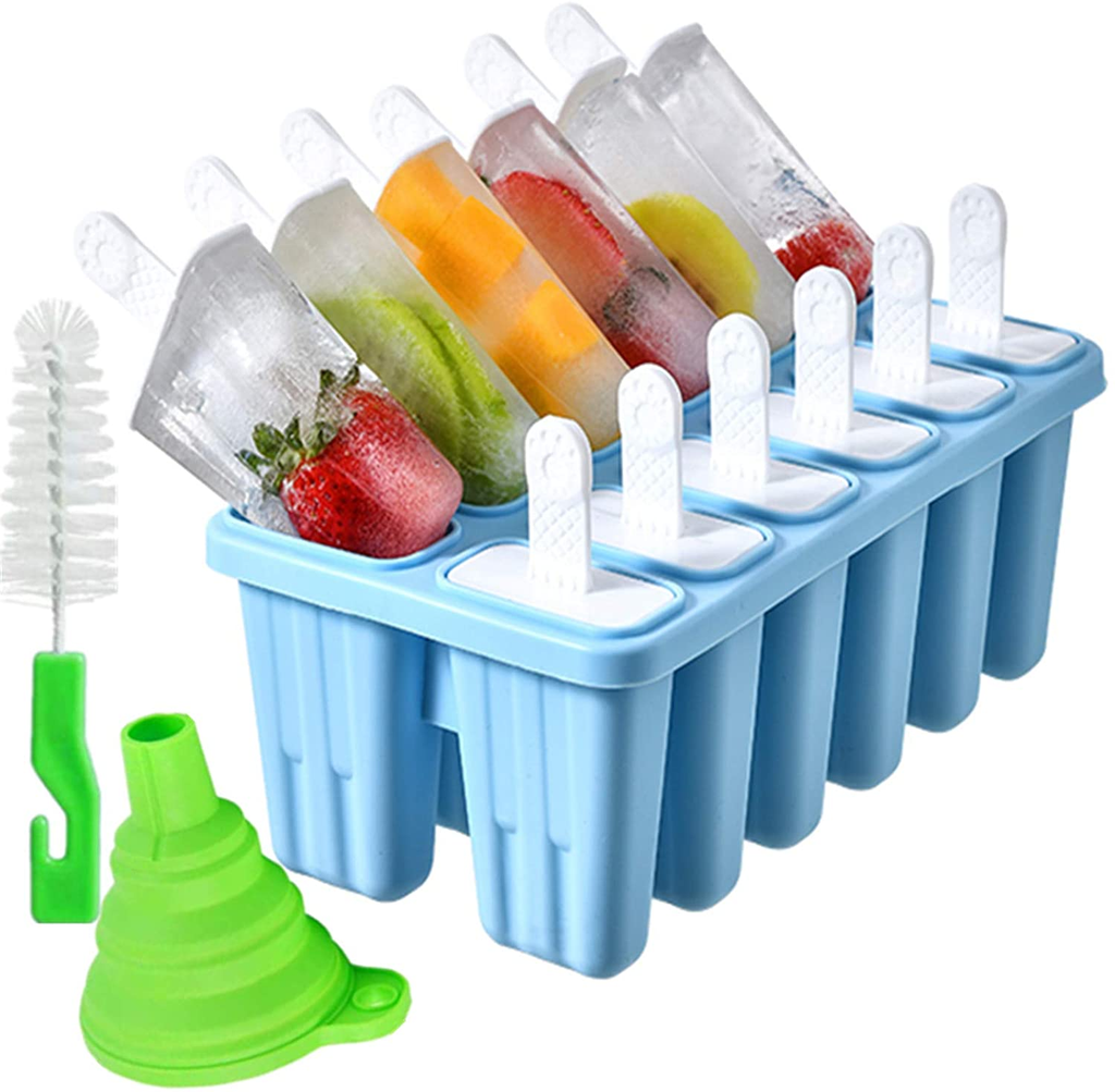 6, 10 Or 12 Pieces Reusable Silicone Popsicle Molds - Easy Release