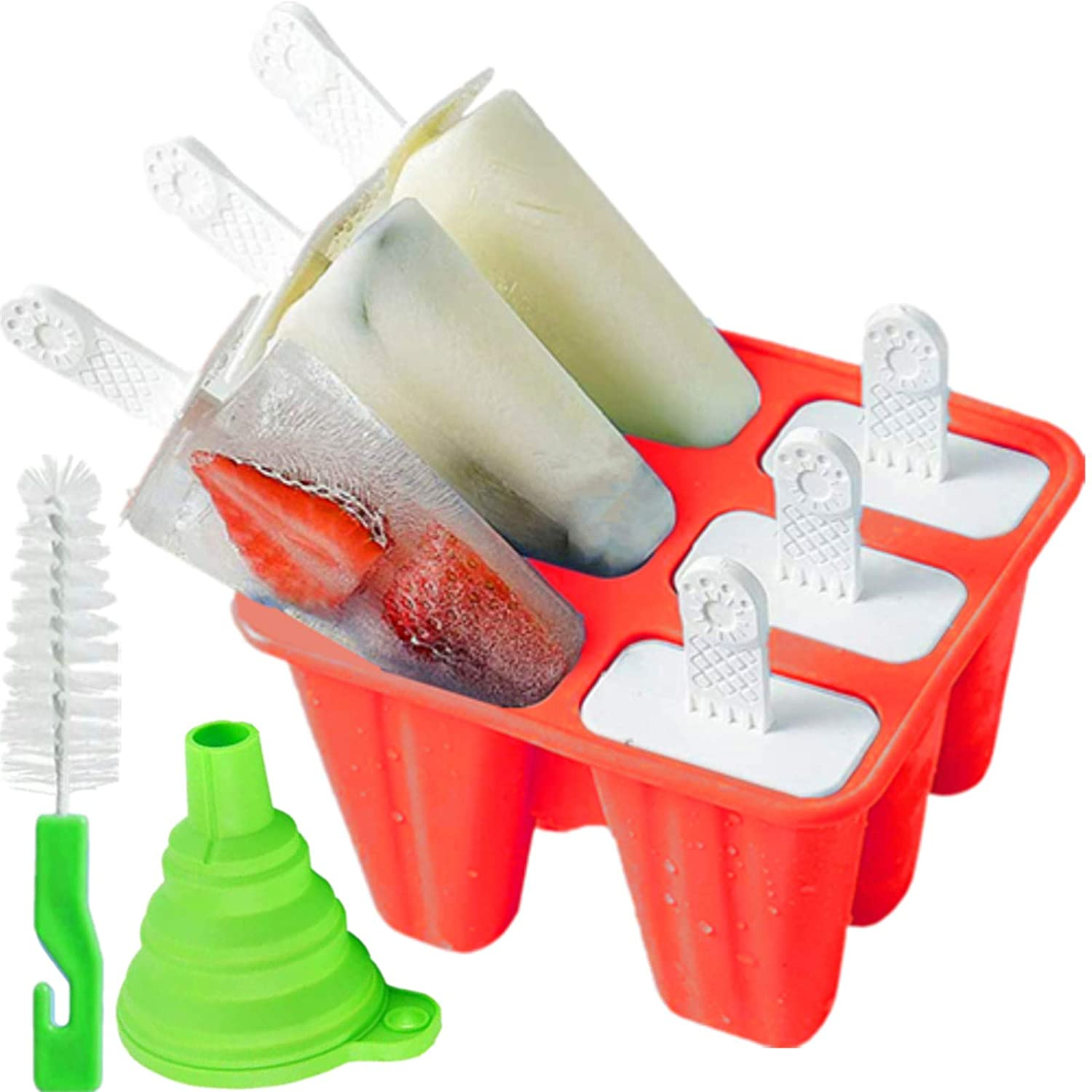 6, 10 Or 12 Pieces Reusable Silicone Popsicle Molds - Easy Release