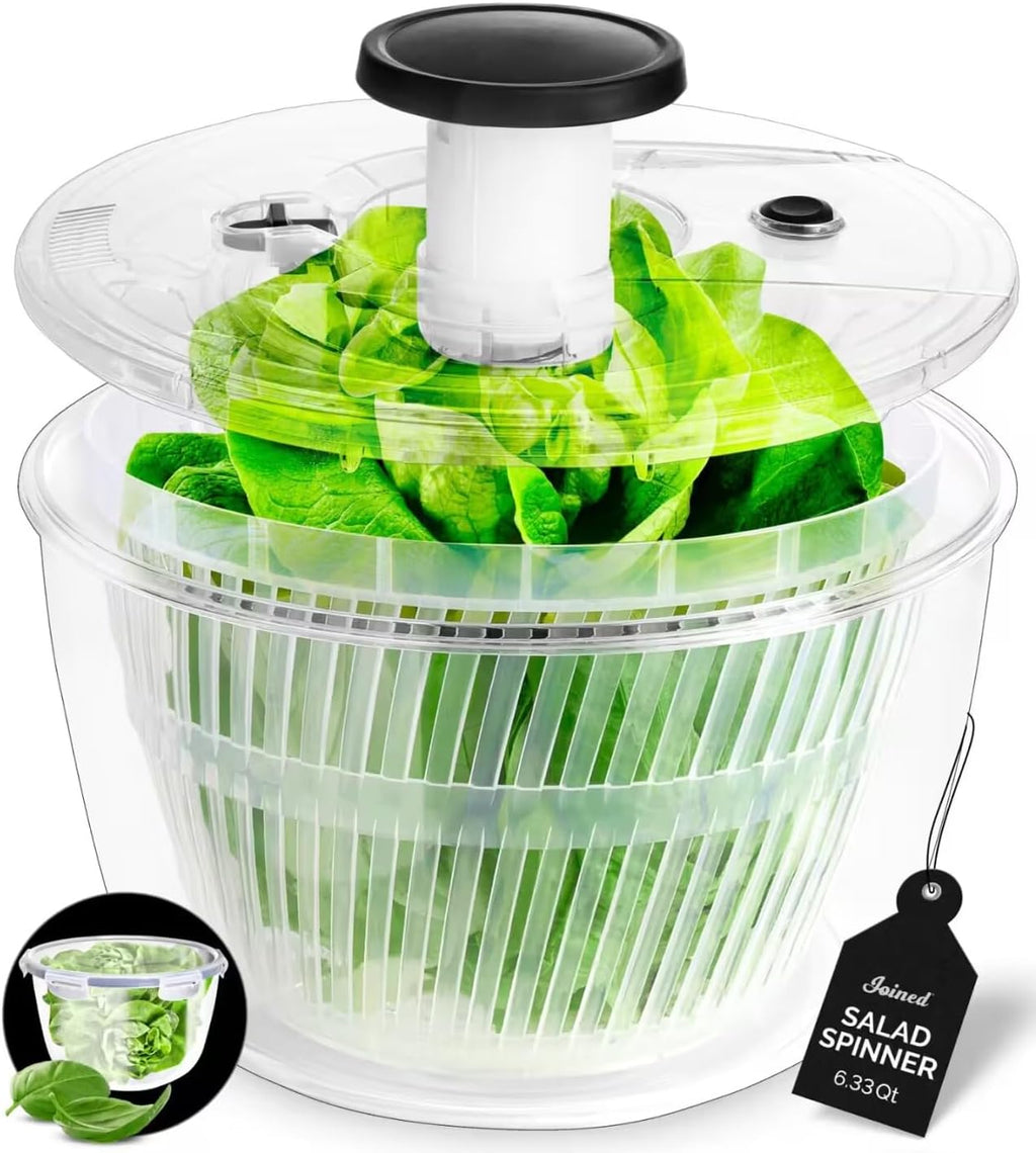 Large Salad Spinner with Drain, Bowl, and Colander