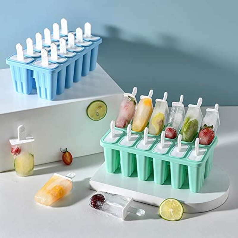6, 10 Or 12 Pieces Reusable Silicone Popsicle Molds - Easy Release