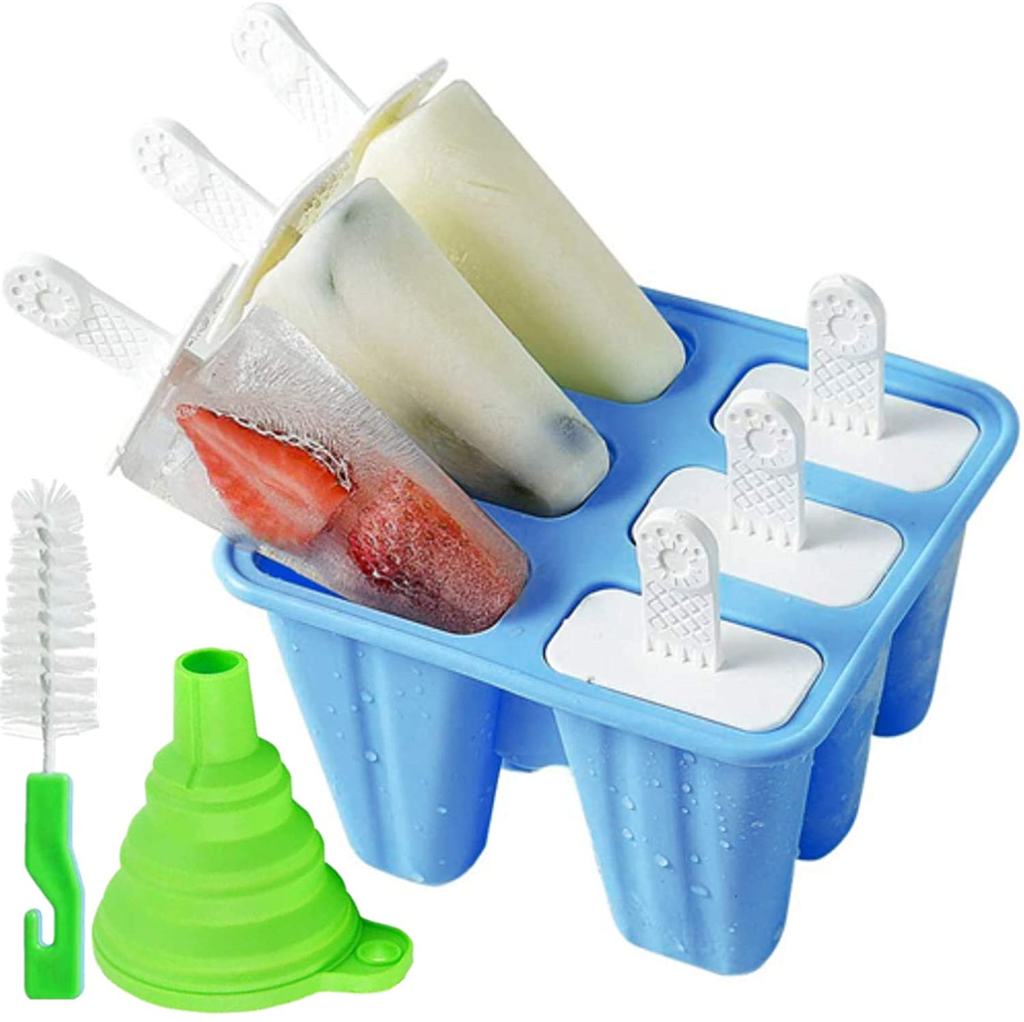 6, 10 Or 12 Pieces Reusable Silicone Popsicle Molds - Easy Release