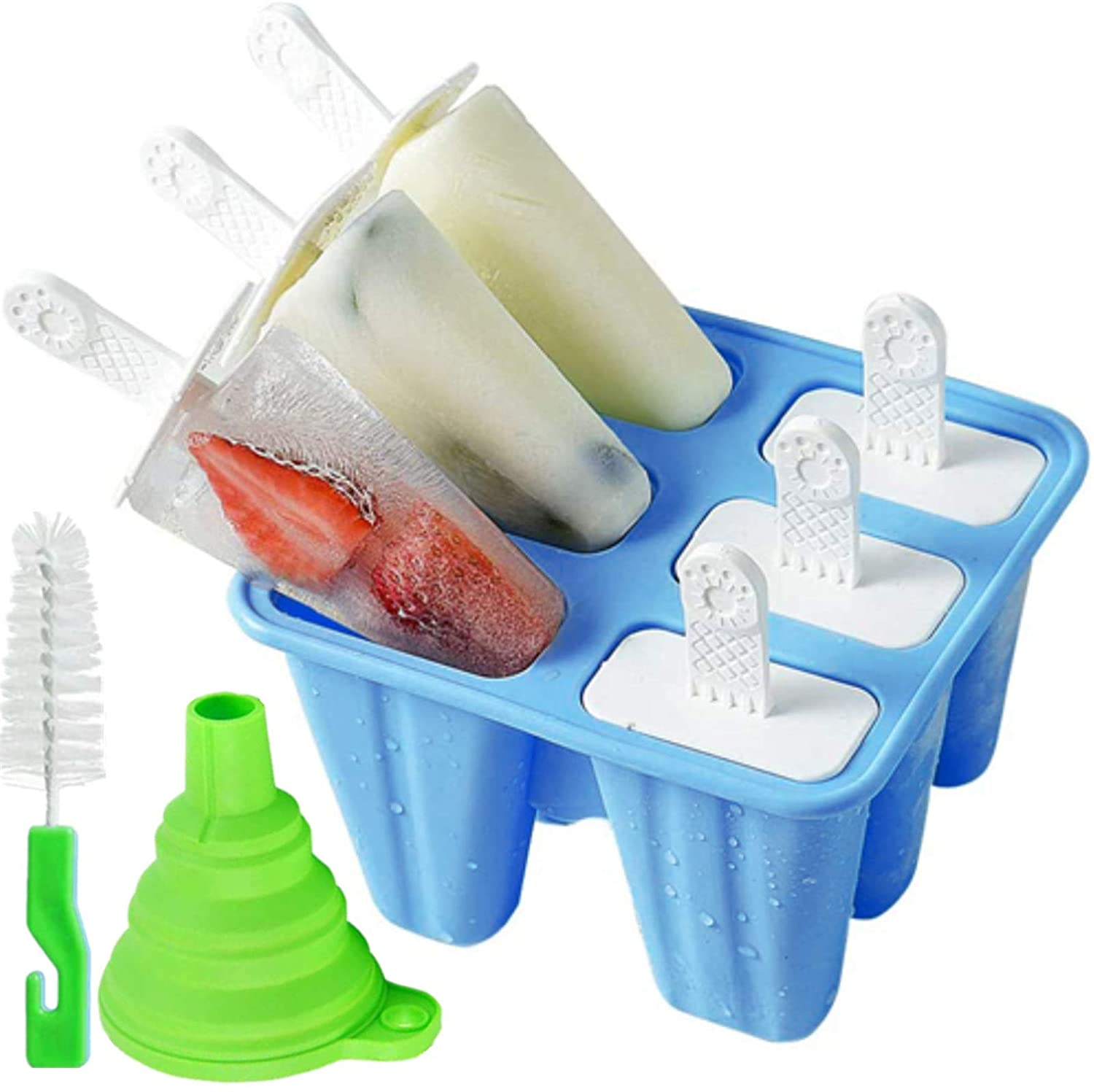6, 10 Or 12 Pieces Reusable Silicone Popsicle Molds - Easy Release