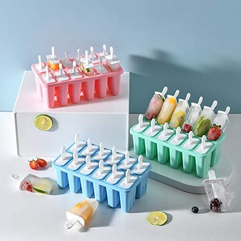6, 10 Or 12 Pieces Reusable Silicone Popsicle Molds - Easy Release