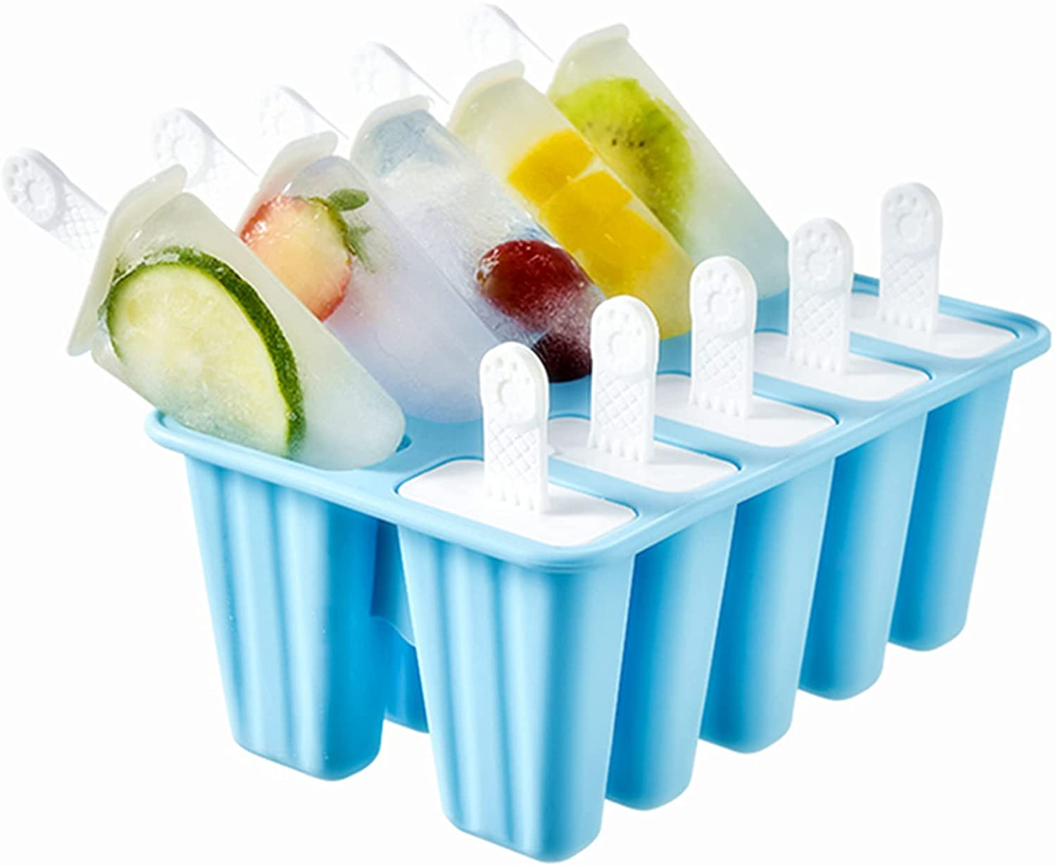 6, 10 Or 12 Pieces Reusable Silicone Popsicle Molds - Easy Release