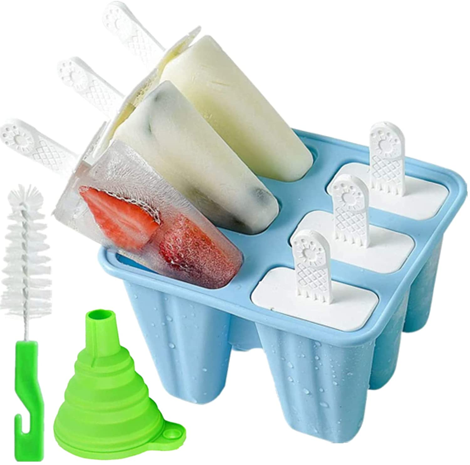 6, 10 Or 12 Pieces Reusable Silicone Popsicle Molds - Easy Release
