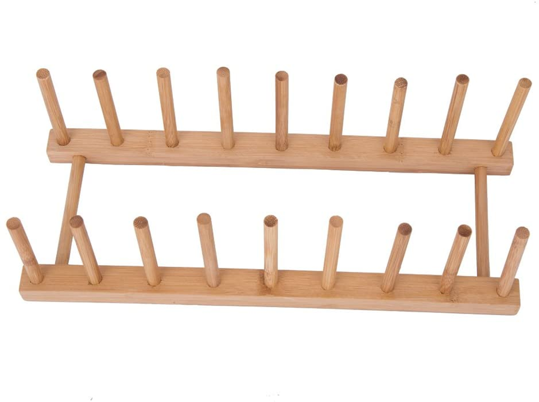 Bamboo Dish Plate, Bowl, Cup, Book,Pot Lid, Cutting Board, Drying Rack Or Kitchen Cabinet Organizer