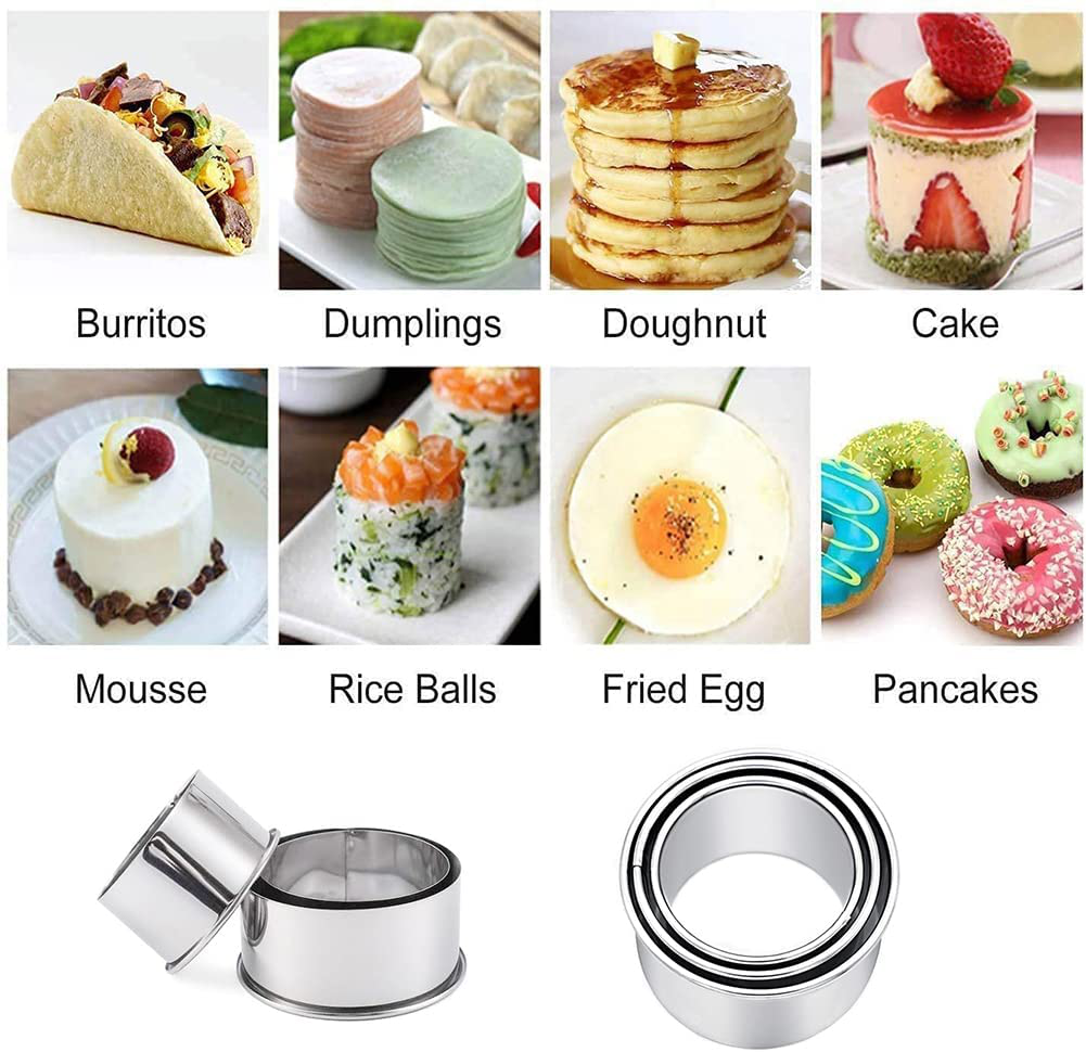 3 Pcs Stainless Steel Dumpling Skin Cutters