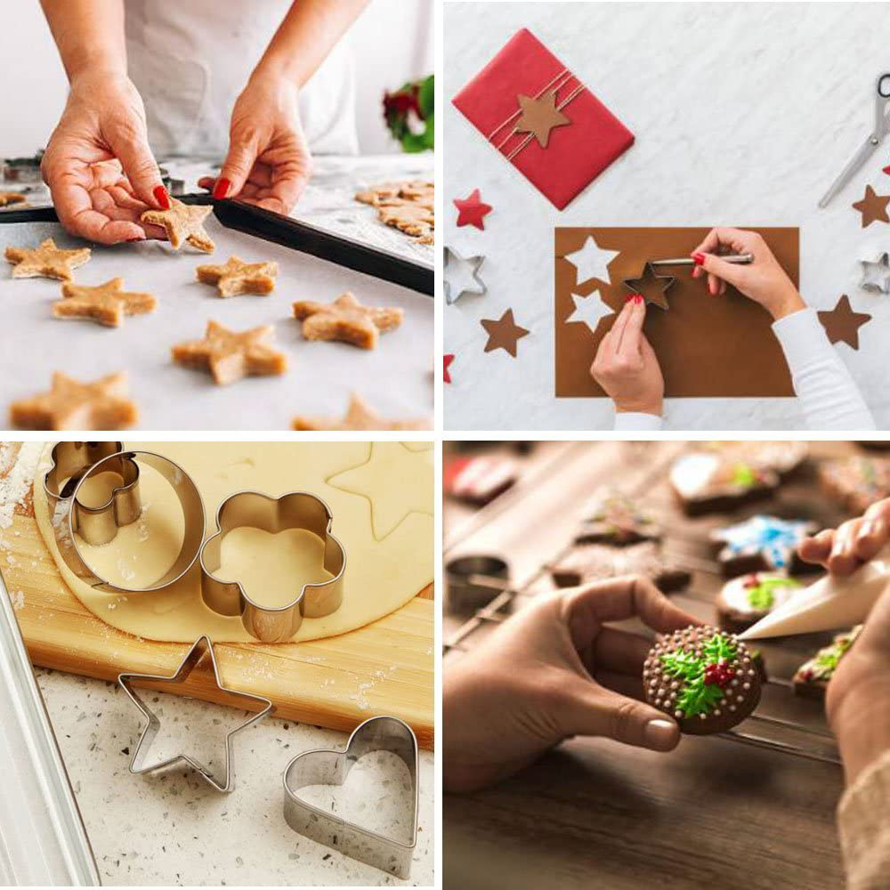 24 Pcs Stainless Steel Cookie Cutters Set- Geometric Assorted Size