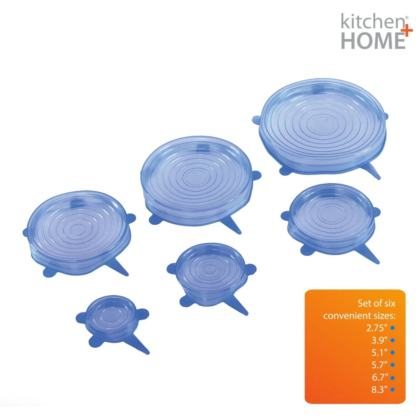 6 Pcs Reusable Silicone Lids Kitchen Fresh Food Storage Stretch Wraps Seal Cover