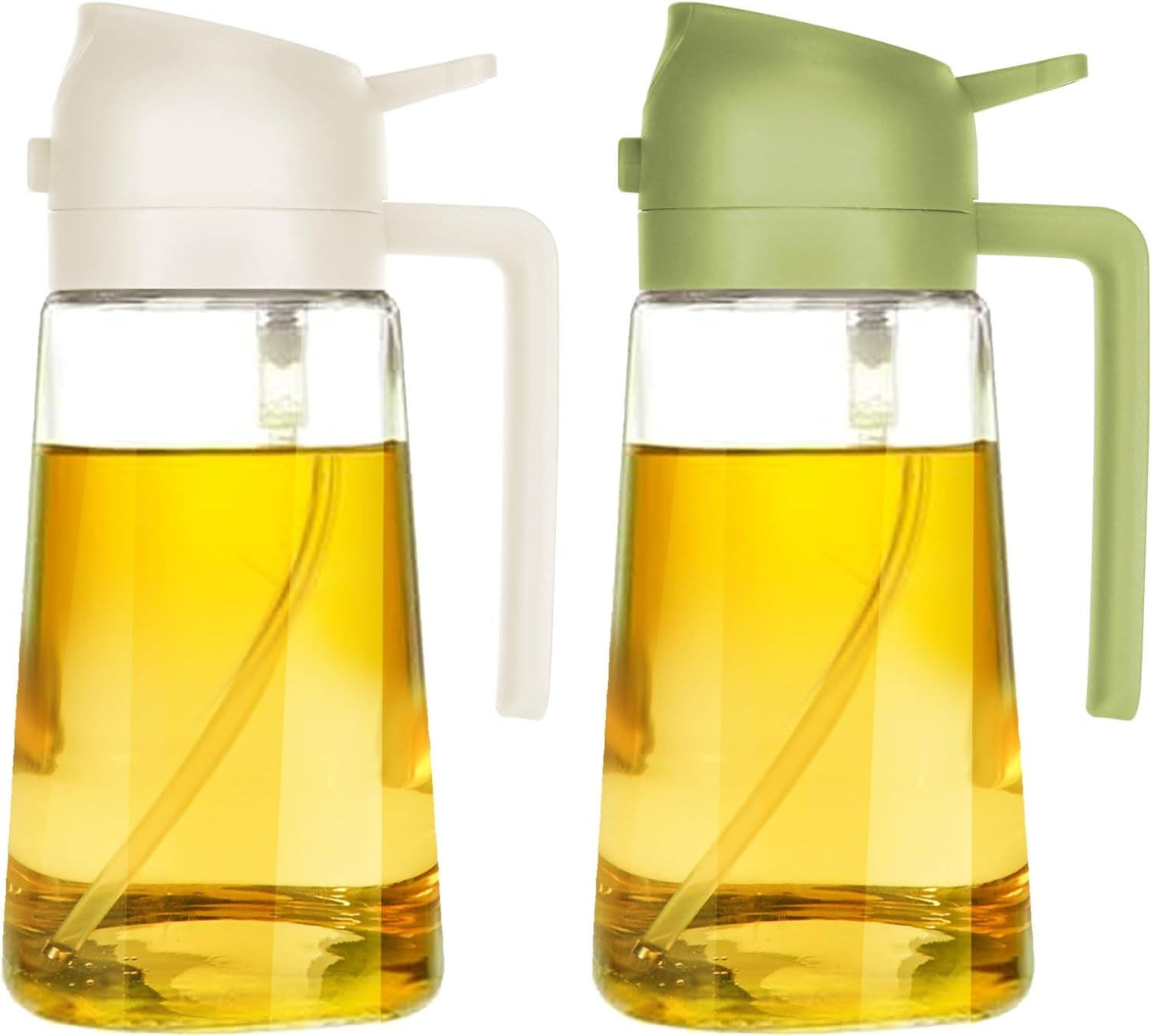 16 Oz Oil Dispenser Bottle for Kitchen - 2 in 1 Olive Oil Dispenser and Oil Sprayer - 470Ml Olive Oil Bottle
