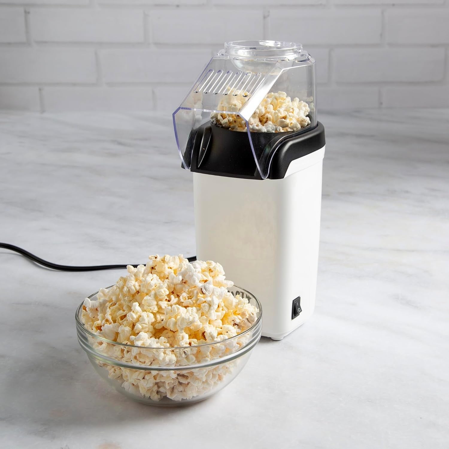 8 Cups Fast & Easy Hot Air Popcorn Popper,  Built-In Measuring Cup and Butter Warmer