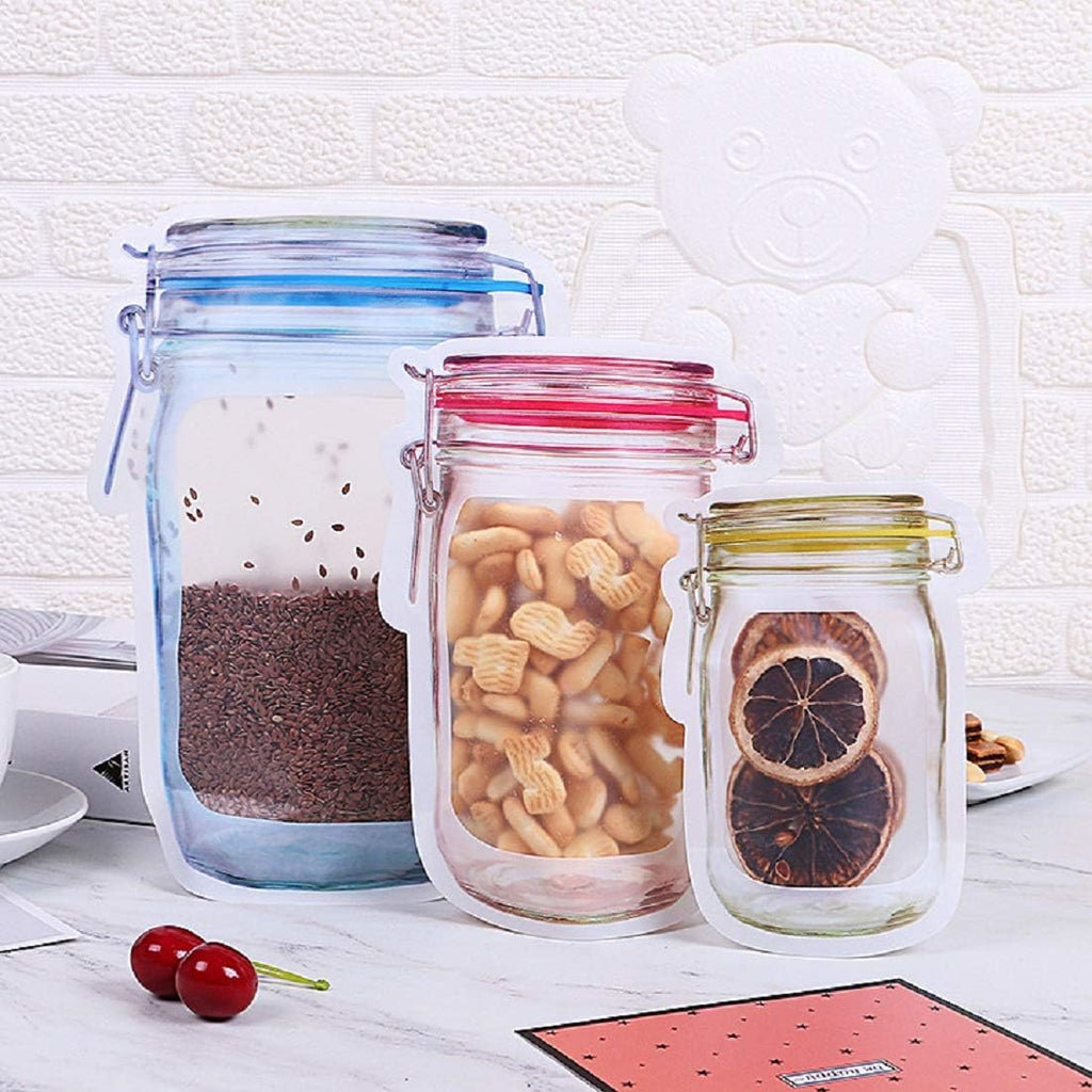 40Pcs Reusable And Leak Proof Mason Jars, Ziplock Bags For Storage