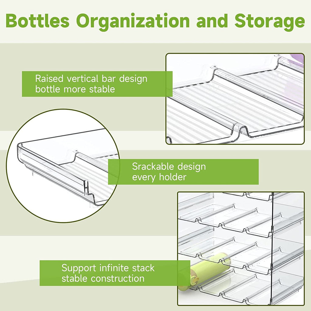 2 or 4 Pack Stackable Water Bottle Organizer for Cabinet/ Pantry