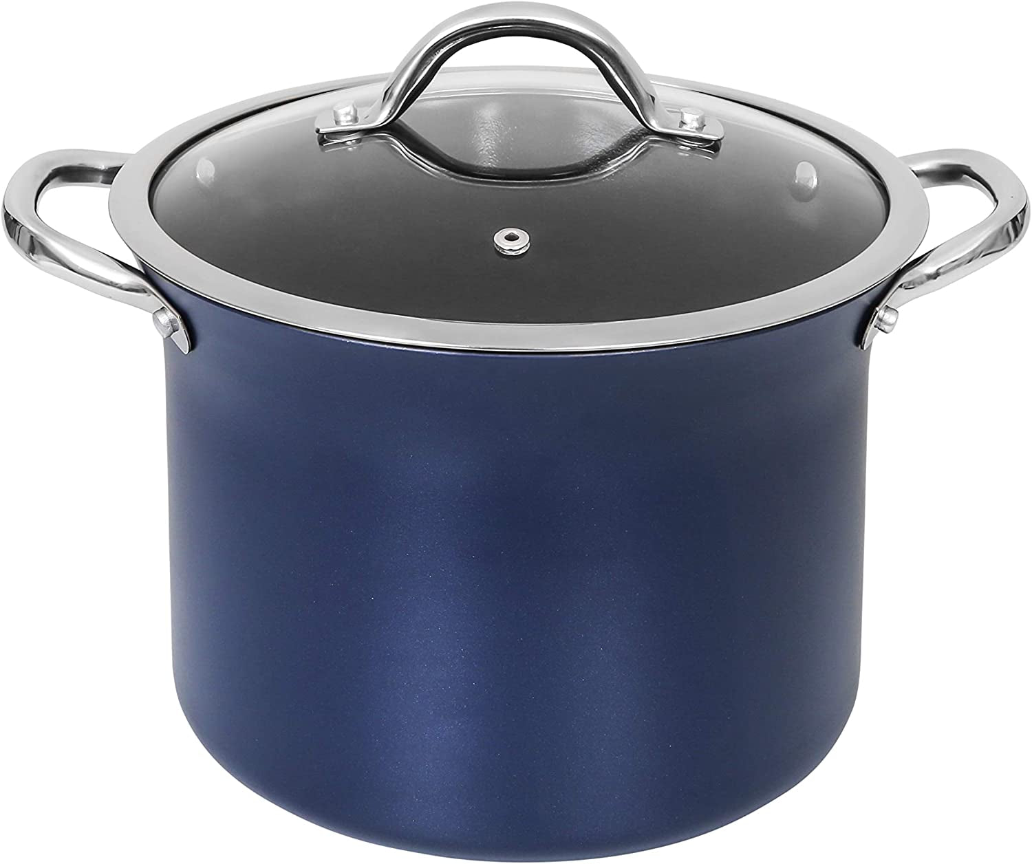 7 QT Copper, Granite, or Sapphire Non Stick Stock Pot Casserole (Induction Compatible) With Glass Lid