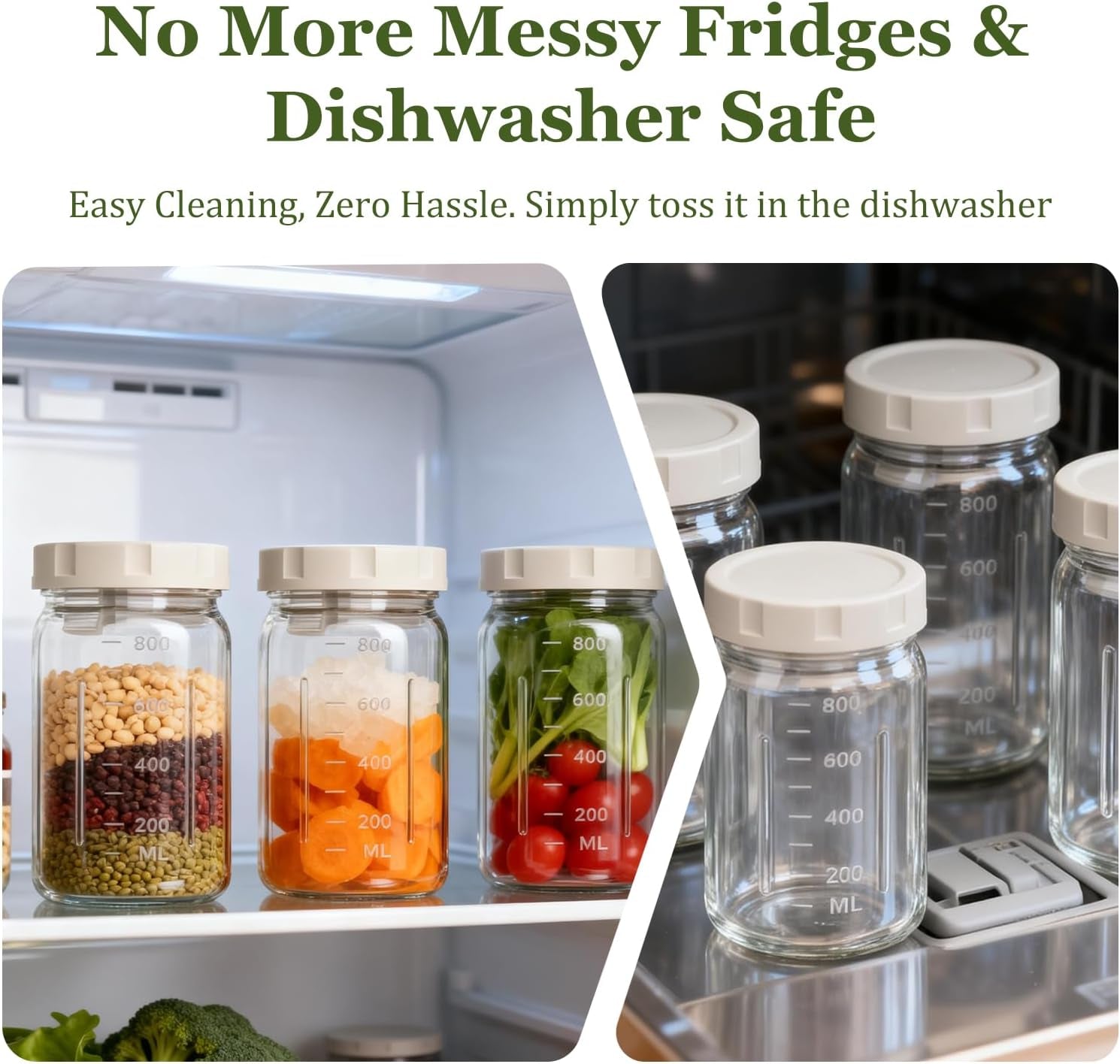 Glass Leakproof Salad Jars With Lids and Dressing Cup