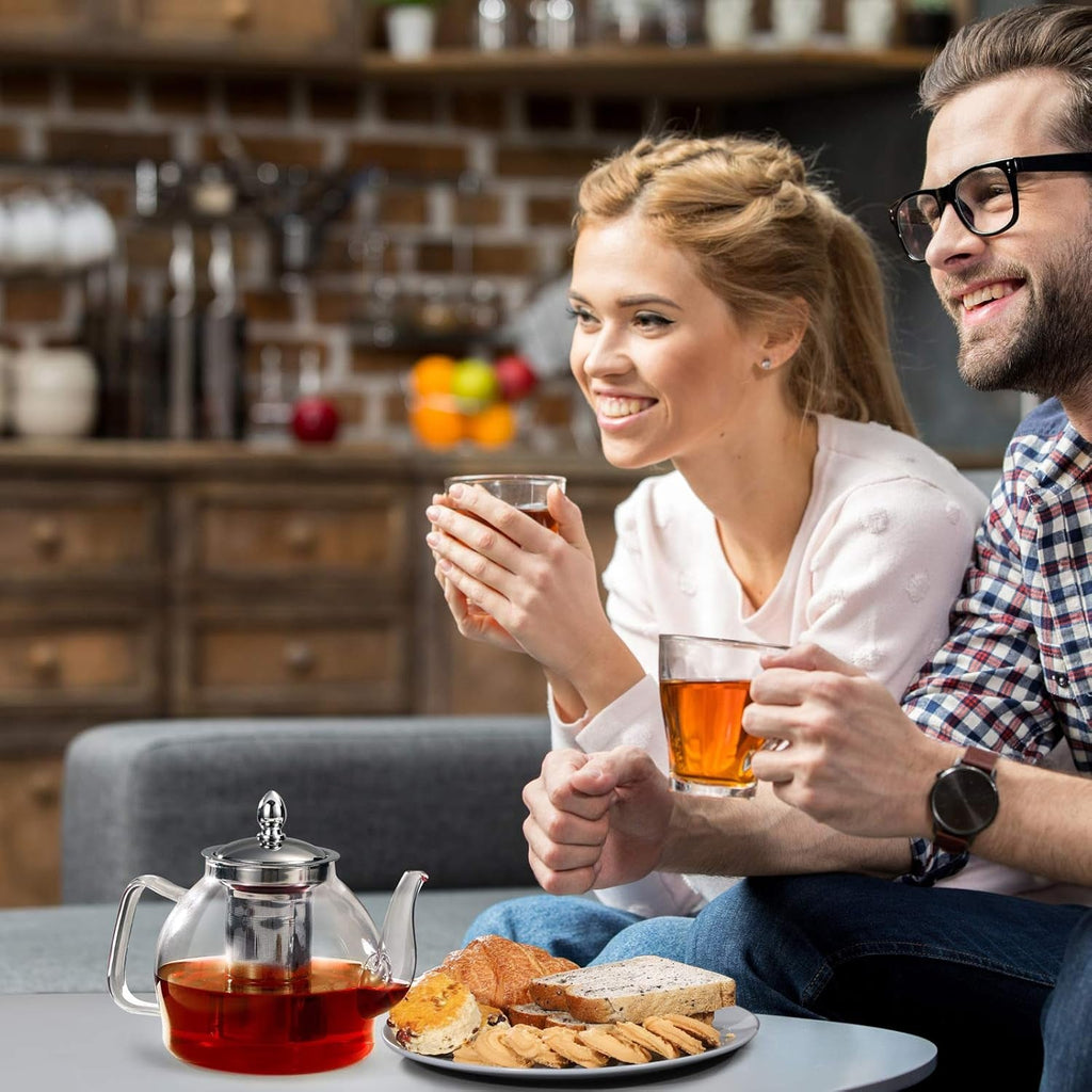 Glass Teapot with Removable Infuser, Stovetop Safe Tea Kettle- 33 Oz or 50 Oz