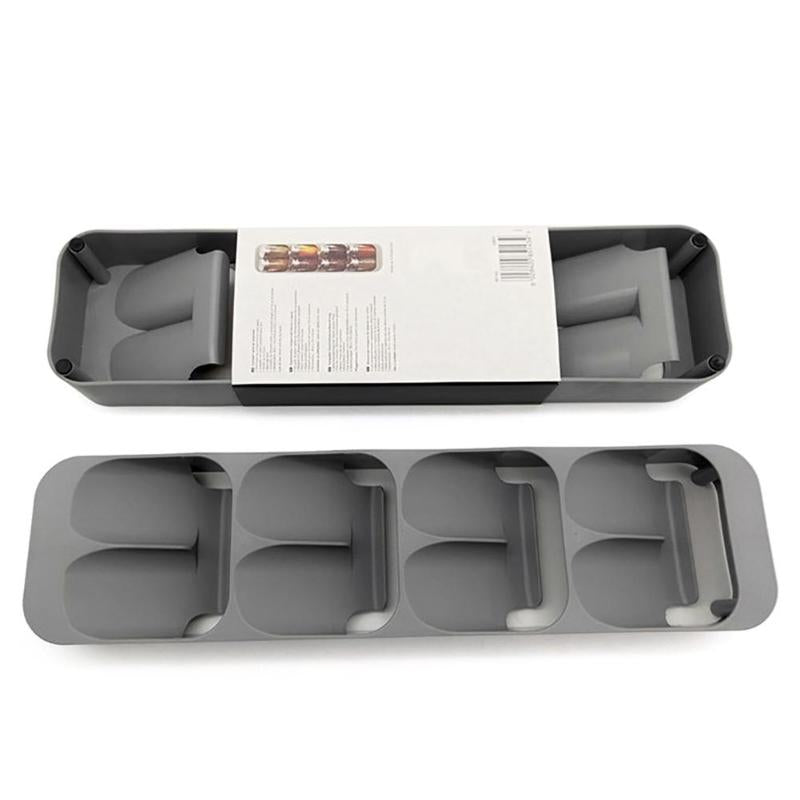 8 Slots Drawer Condiment, Seasoning Bottle Storage Holder/ Organizer