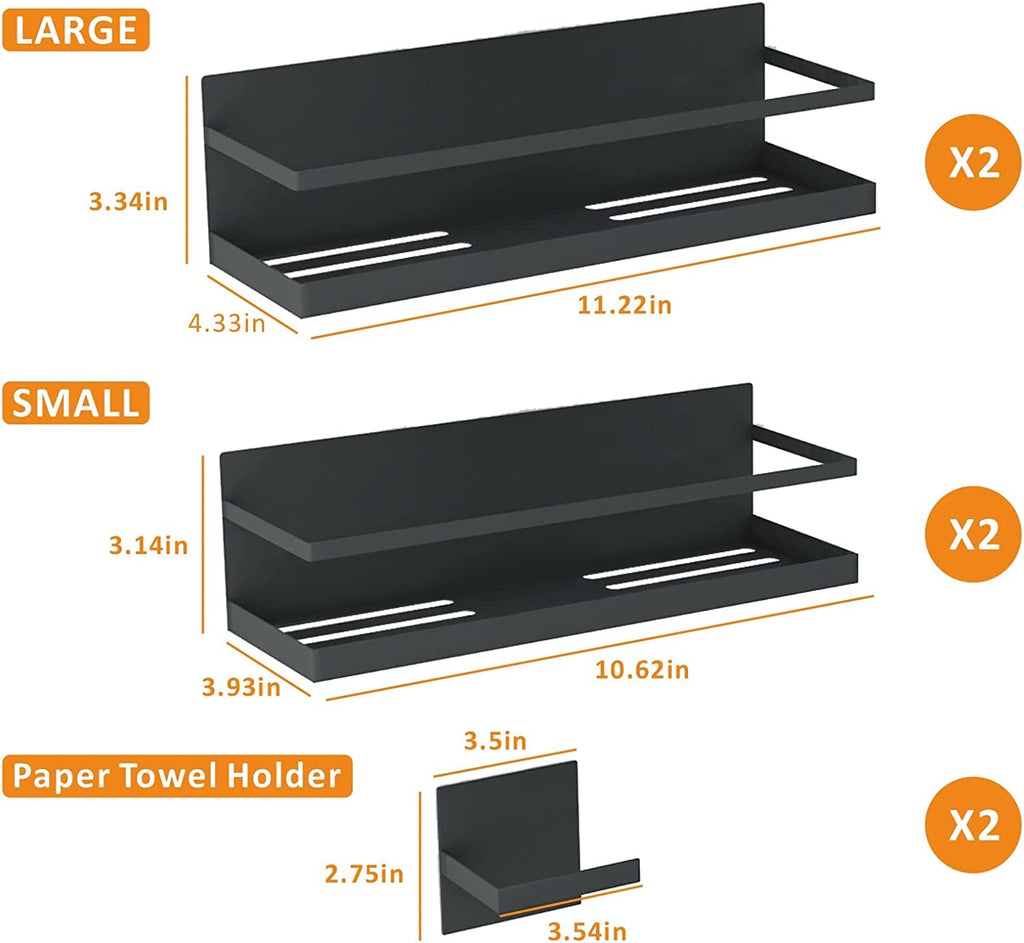 Magnetic Spice Rack, Shelf for Refrigerator or Microwave With Magnetic Paper Towel Holder-2 or 4 Pack