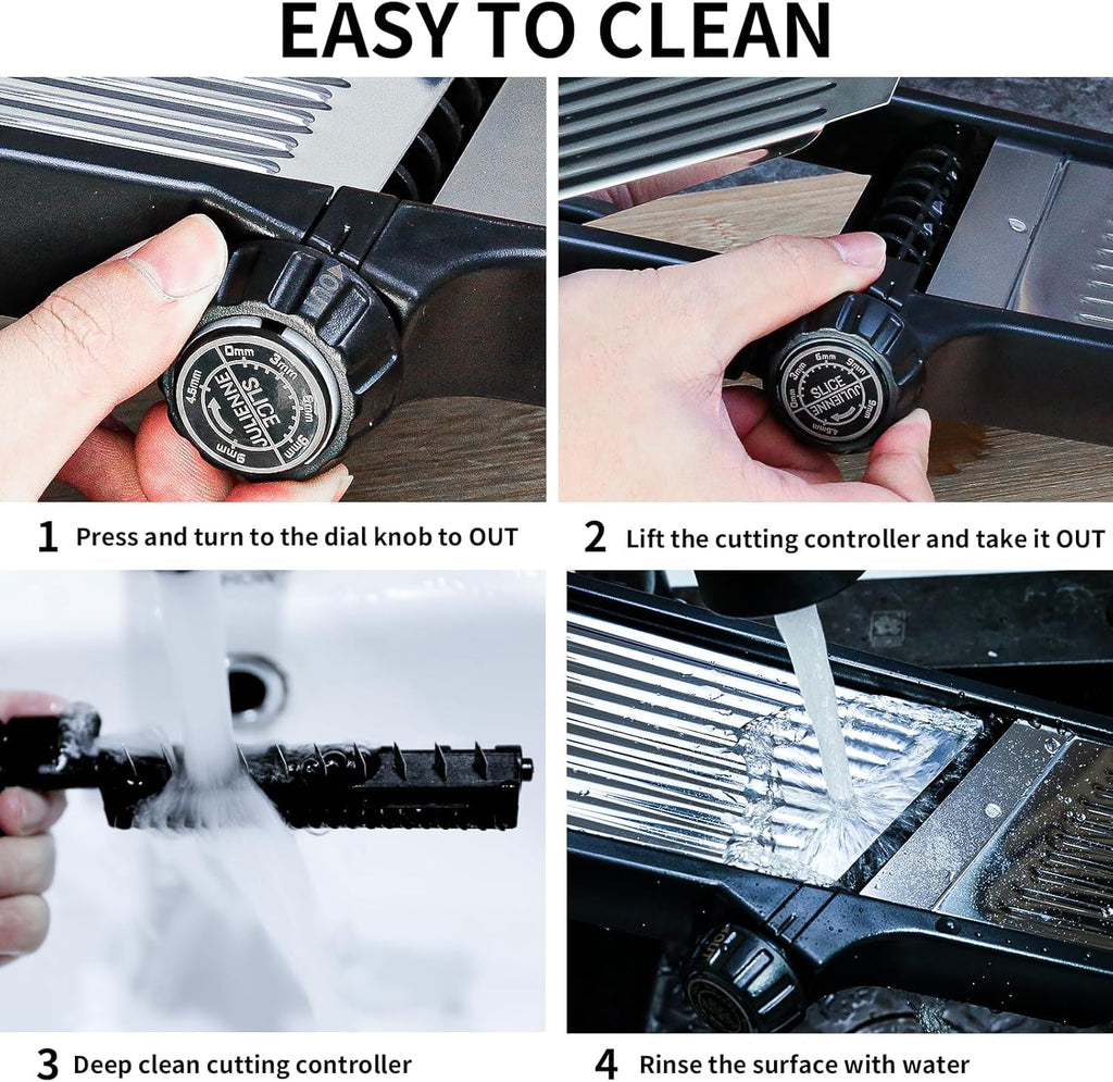 Adjustable Stainless Steel Mandoline Slicer, Chopper  Julienne Cutter with Free Cut-Resistant Gloves