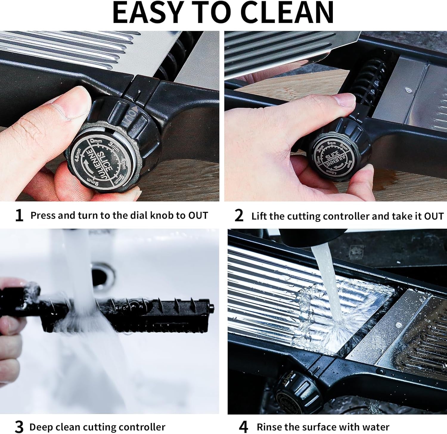 Adjustable Stainless Steel Mandoline Slicer, Chopper  Julienne Cutter with Free Cut-Resistant Gloves