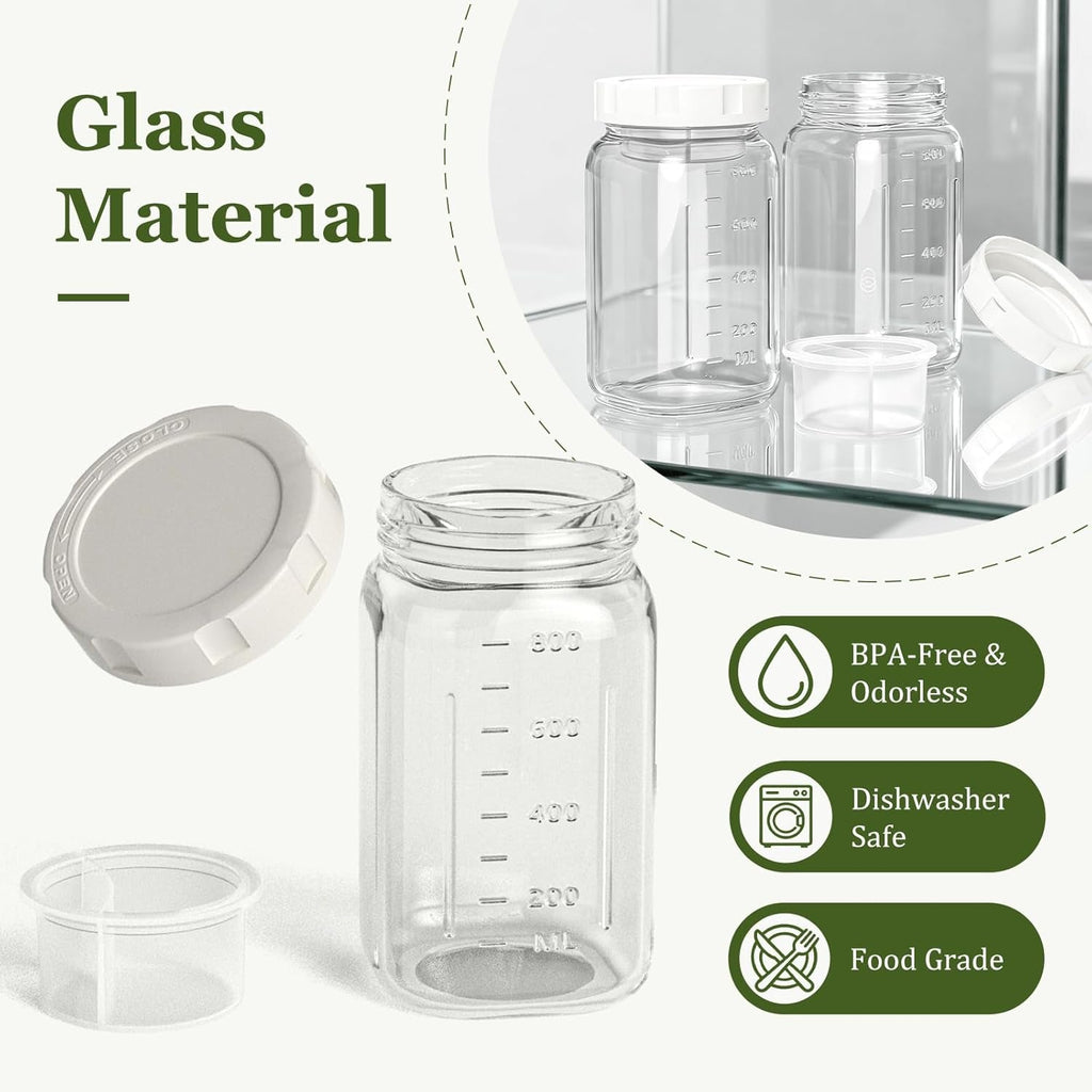 Glass Leakproof Salad Jars With Lids and Dressing Cup