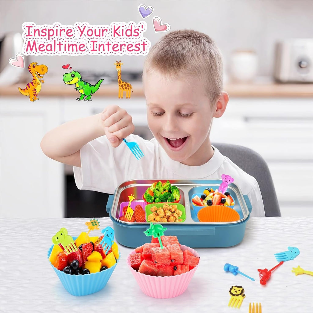 100 Pcs Silicone Lunch Box Dividers for Kids Lunch Accessories Set