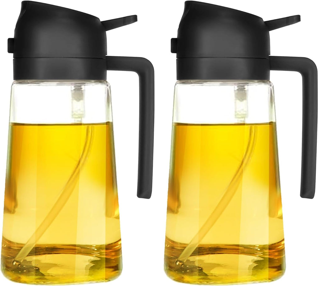 16 Oz Oil Dispenser Bottle for Kitchen - 2 in 1 Olive Oil Dispenser and Oil Sprayer - 470Ml Olive Oil Bottle