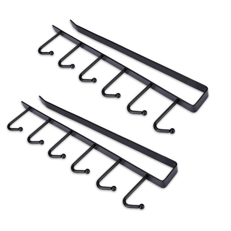 2 Pack, 6 Hooks Cup Holder, Shelf Storage, Rack Organizer