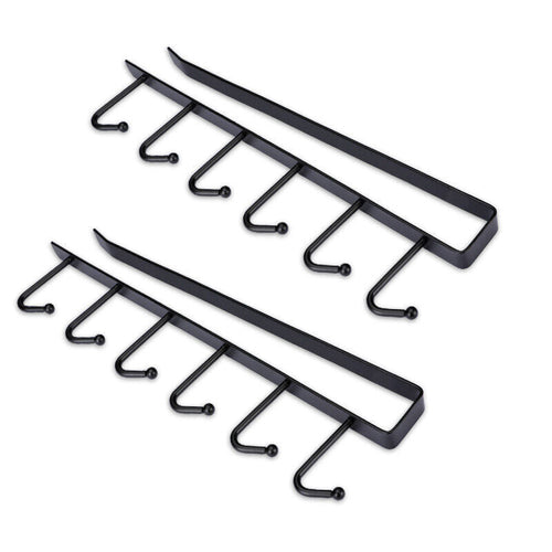 2 Pack, 6 Hooks Cup Holder, Shelf Storage, Rack Organizer