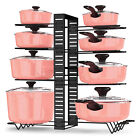 Adjustable 8 Tier Pots and Pans Organizer Rack Pots Holder for Kitchen Cabinet