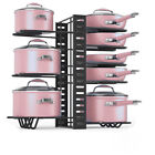 Adjustable 8 Tier Pots and Pans Organizer Rack Pots Holder for Kitchen Cabinet
