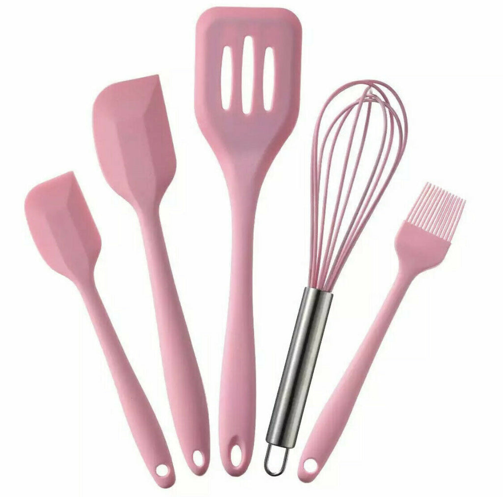 5 Pcs Non Stick Silicone, Heat Resistant, Baking, Kitchen Tools Spatula Set