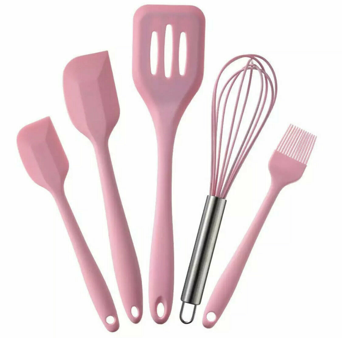 5 Pcs Non Stick Silicone, Heat Resistant, Baking, Kitchen Tools Spatula Set