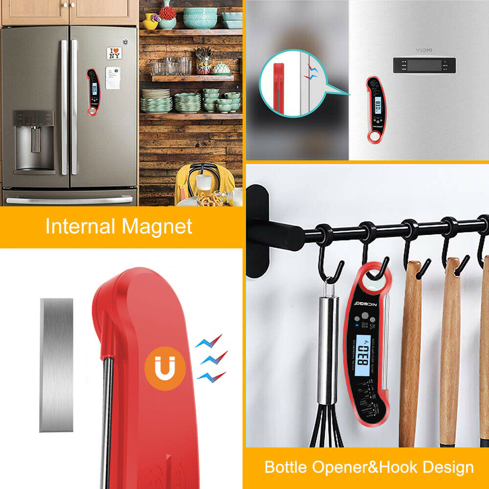 Instant Read Digital LCD Cooking (BBQ & Meat) Food Thermometer