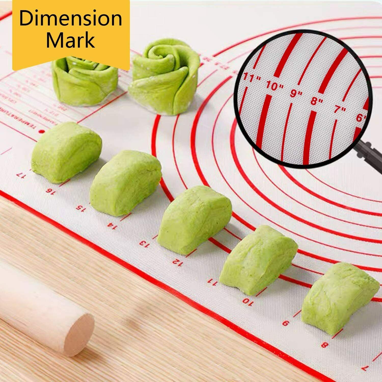 2 Pack Silicone, Non Slip, Measurement Pastry Mat