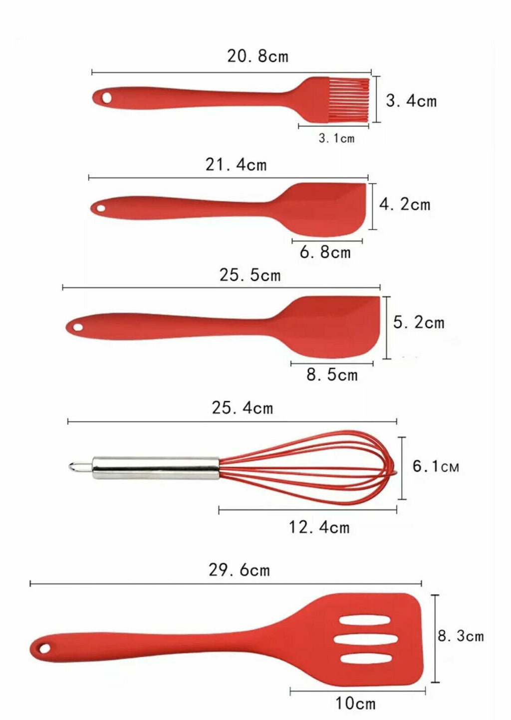5 Pcs Non Stick Silicone, Heat Resistant, Baking, Kitchen Tools Spatula Set
