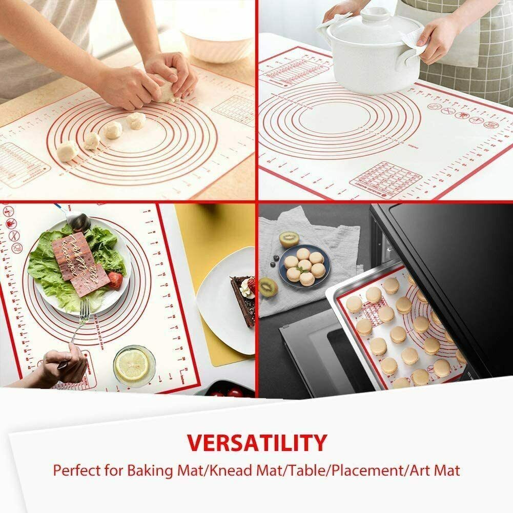 2 Pack Silicone, Non Slip, Measurement Pastry Mat