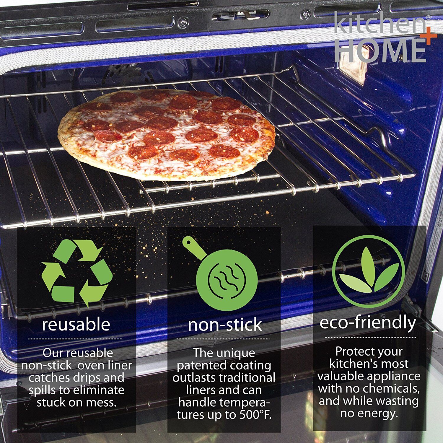 Set of 2 Large Heavy Duty Nonstick Teflon BPA Free Oven Mat- Oven Liners