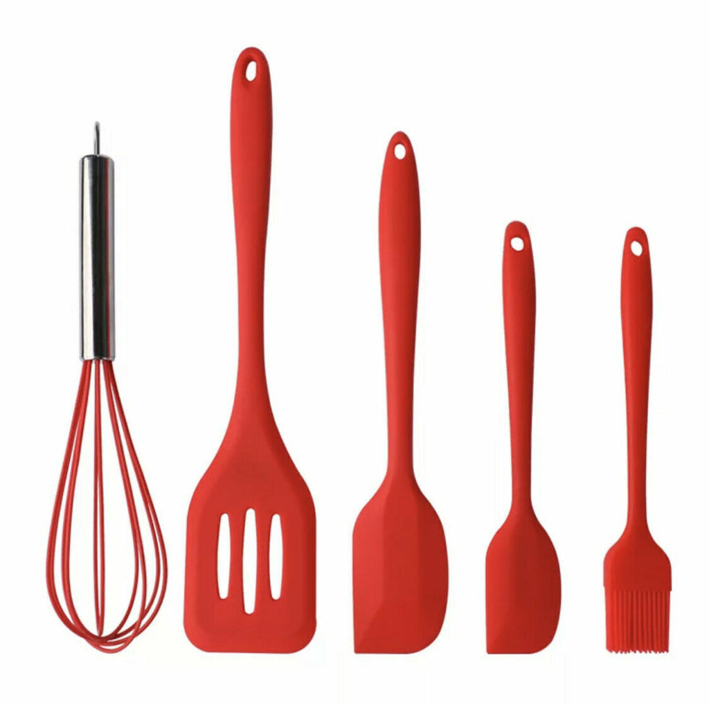 5 Pcs Non Stick Silicone, Heat Resistant, Baking, Kitchen Tools Spatula Set