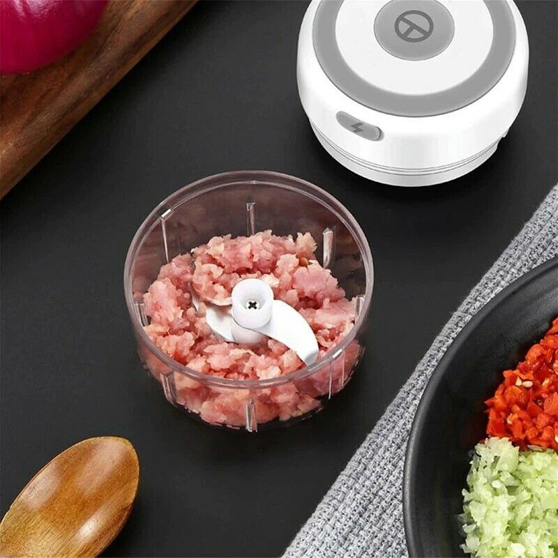 Electric 300ML Garlic Press, Meat Mincer, Blender And Mixer With 100ML Cup Free
