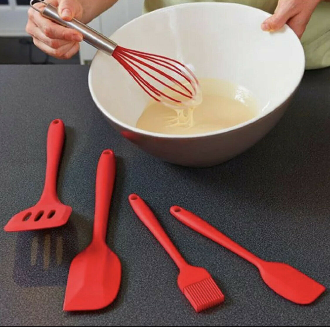 5 Pcs Non Stick Silicone, Heat Resistant, Baking, Kitchen Tools Spatula Set