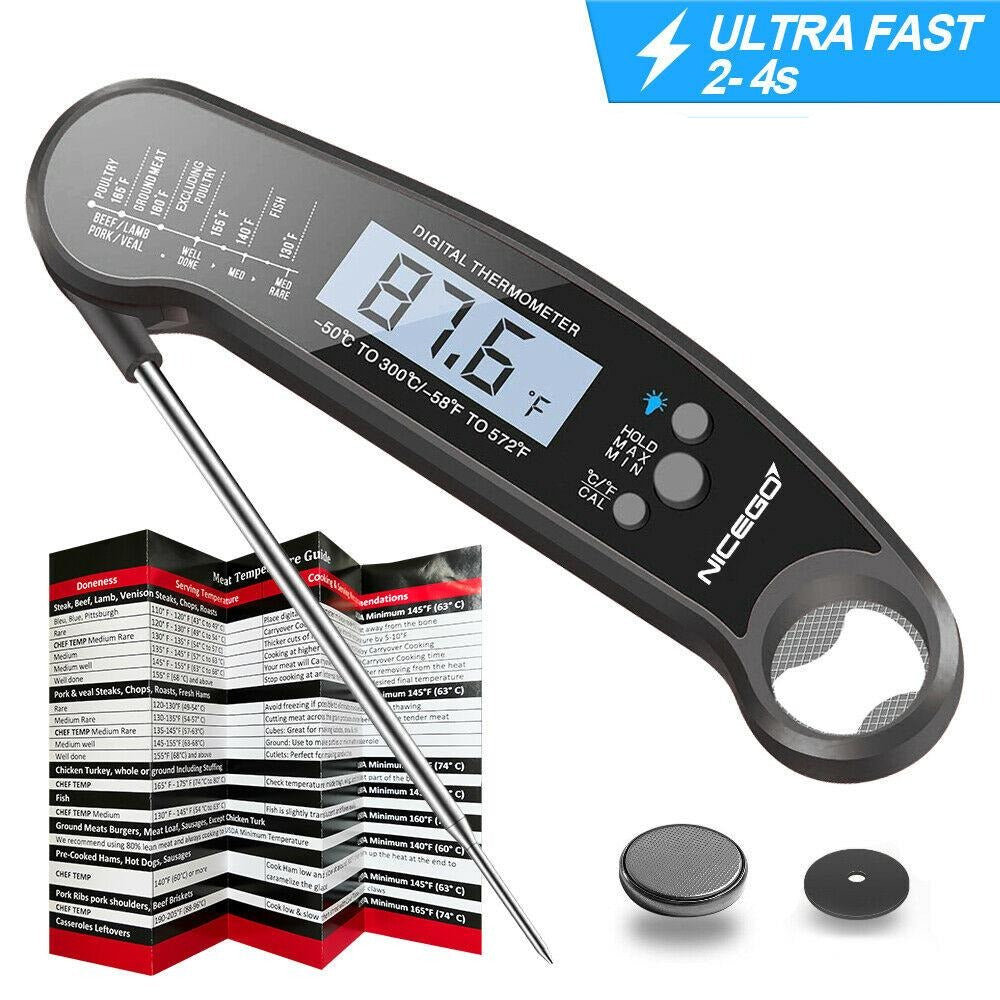 Instant Read Digital LCD Cooking (BBQ & Meat) Food Thermometer
