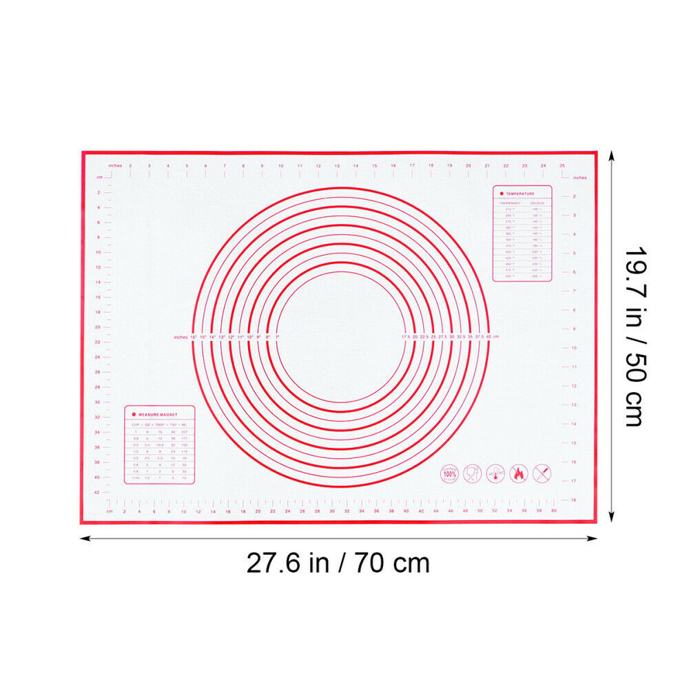 Extra Large 20" x 28" Non Stick Silicone Baking Mat with Measurements
