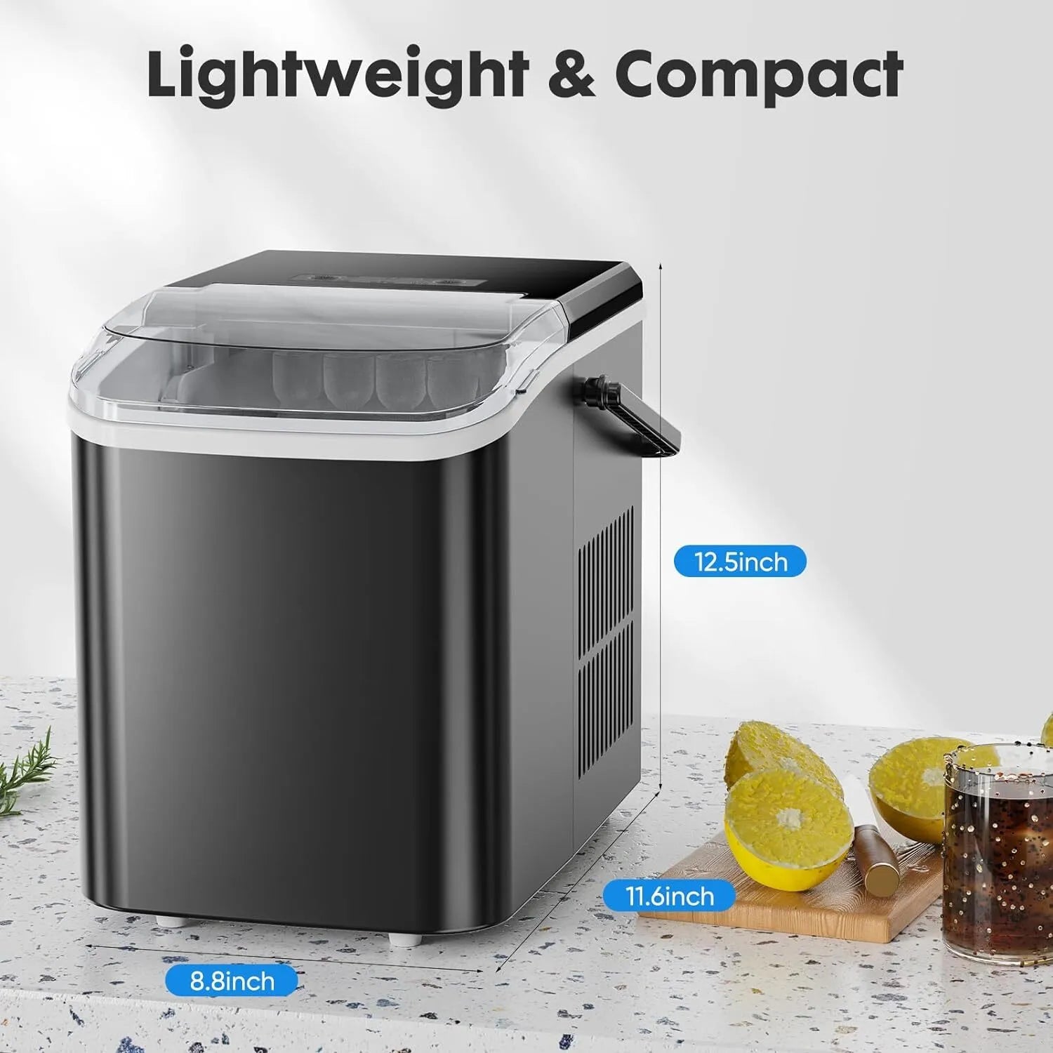 Countertop Ice Maker Portable Ice Machine with Ice Scoop 26lbs/24hrs