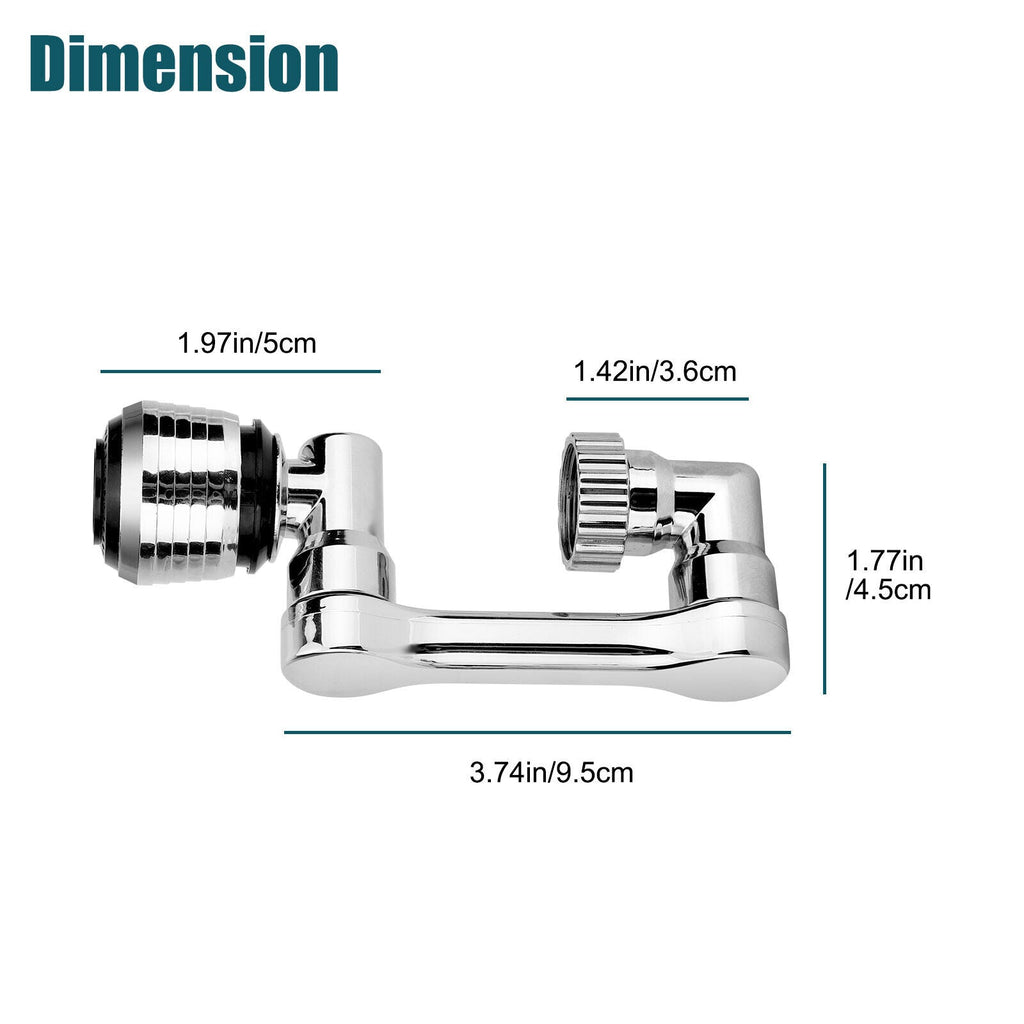 2 Pack Universal 1080° Swivel Extension, Faucet Aerator & Rotater- Robotic Arm Design