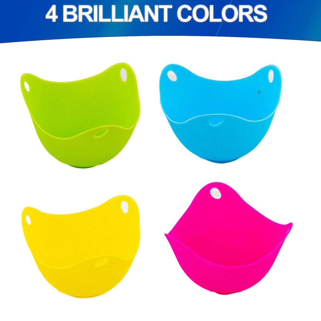 4 or 8 pcs Silicon Egg Poacher Cups- Microwave & Stovetop